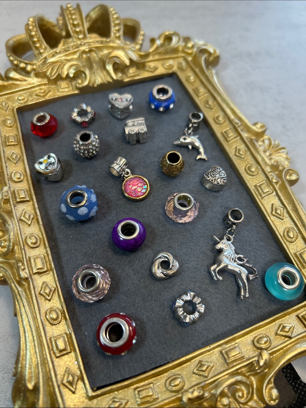 Craft! Bundle of Assorted Silver and Colorful Bead Charms - Women Jewelry